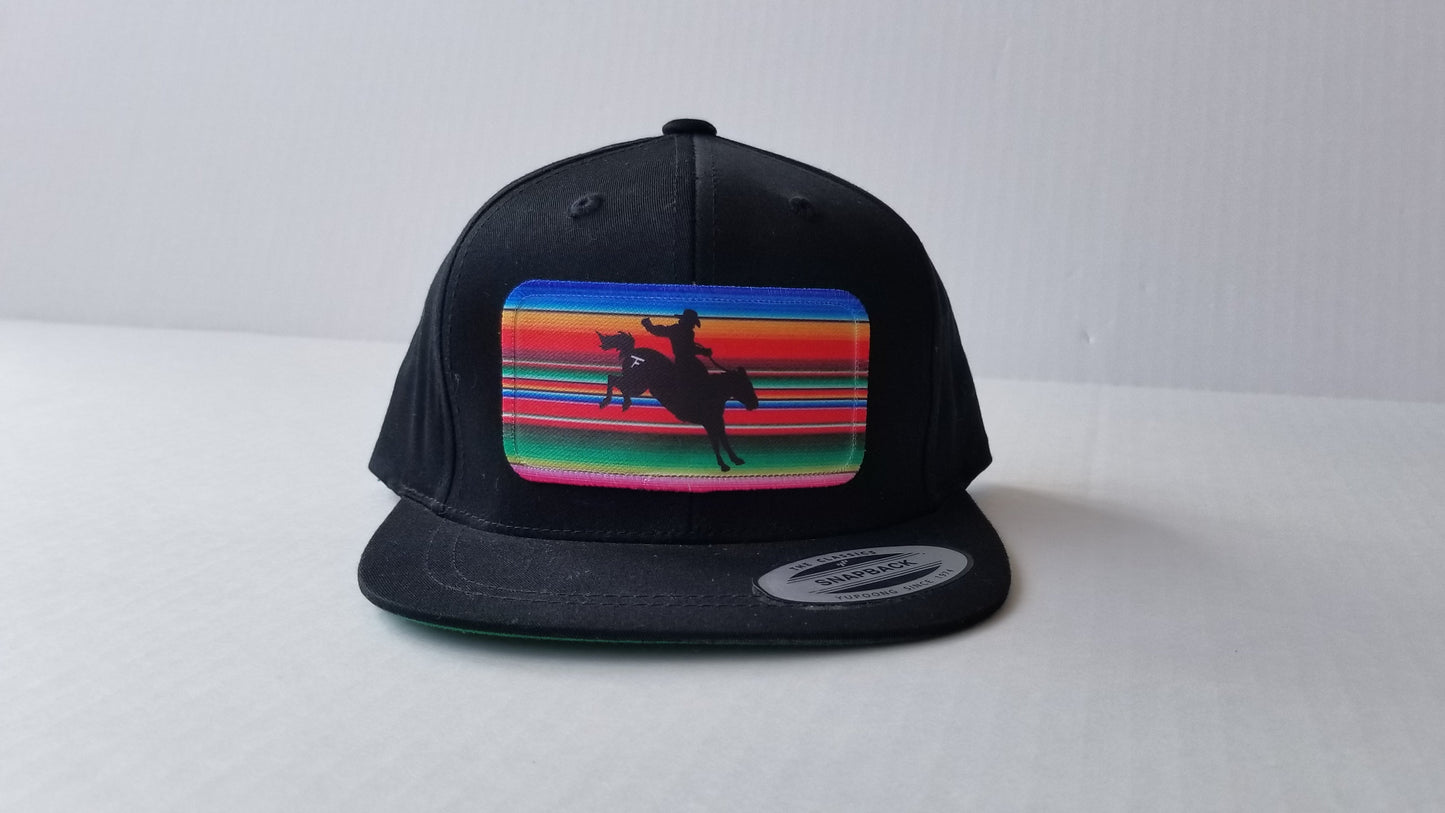 Serape Bronc - Youth/Adult Snapback Hat - Black