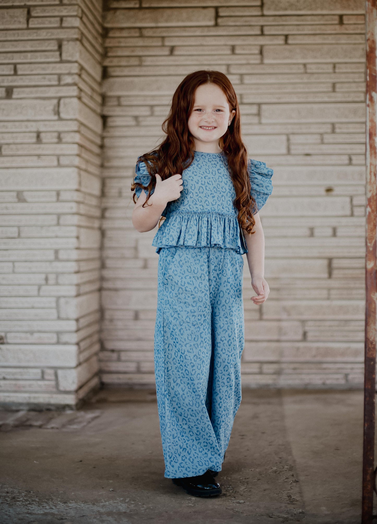 Denim Cheetah - Infant Ruffle Pant Set (6pcs)