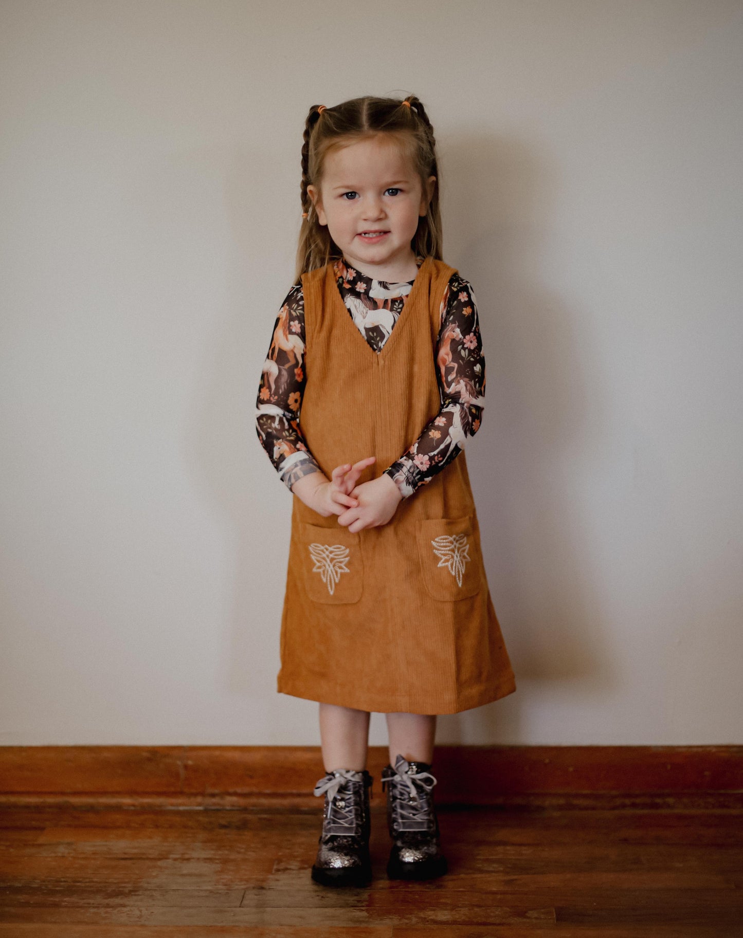Brown Corduroy - Toddler Dress (4pcs)