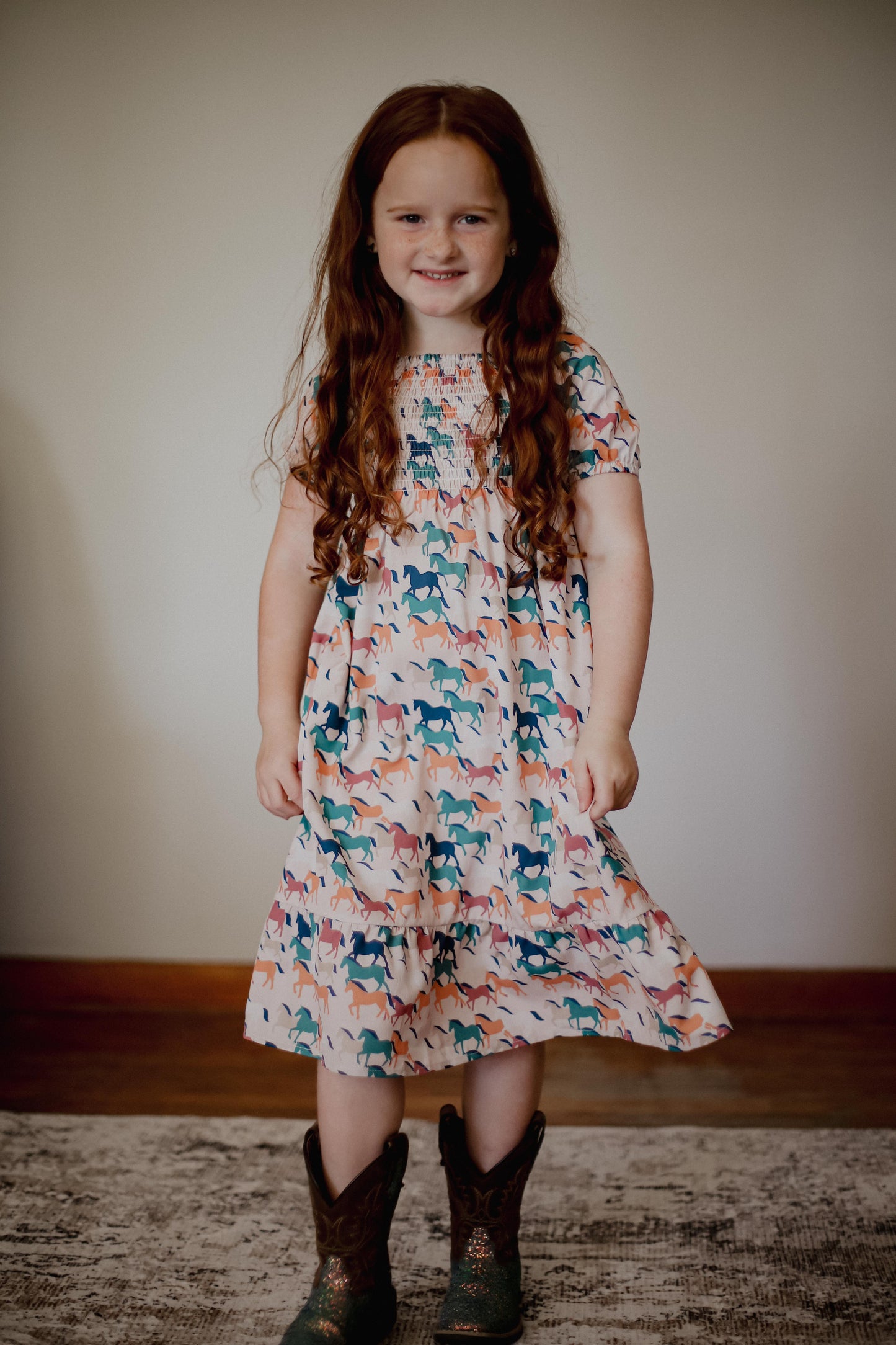 Multi Pony - Youth Smocked SS Dress (6pcs)