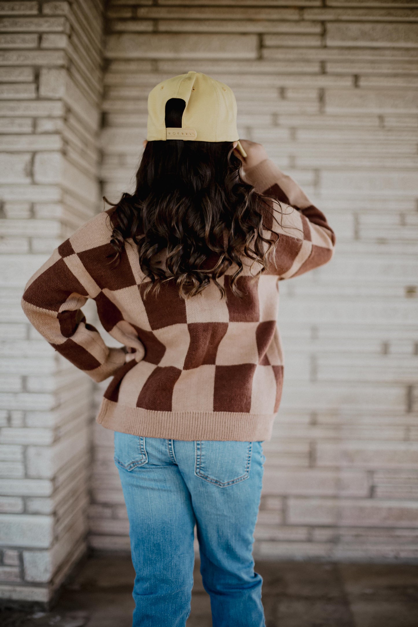 Brown Tan Check Horseshoe - Toddler Cardigan Sweater (4pcs)