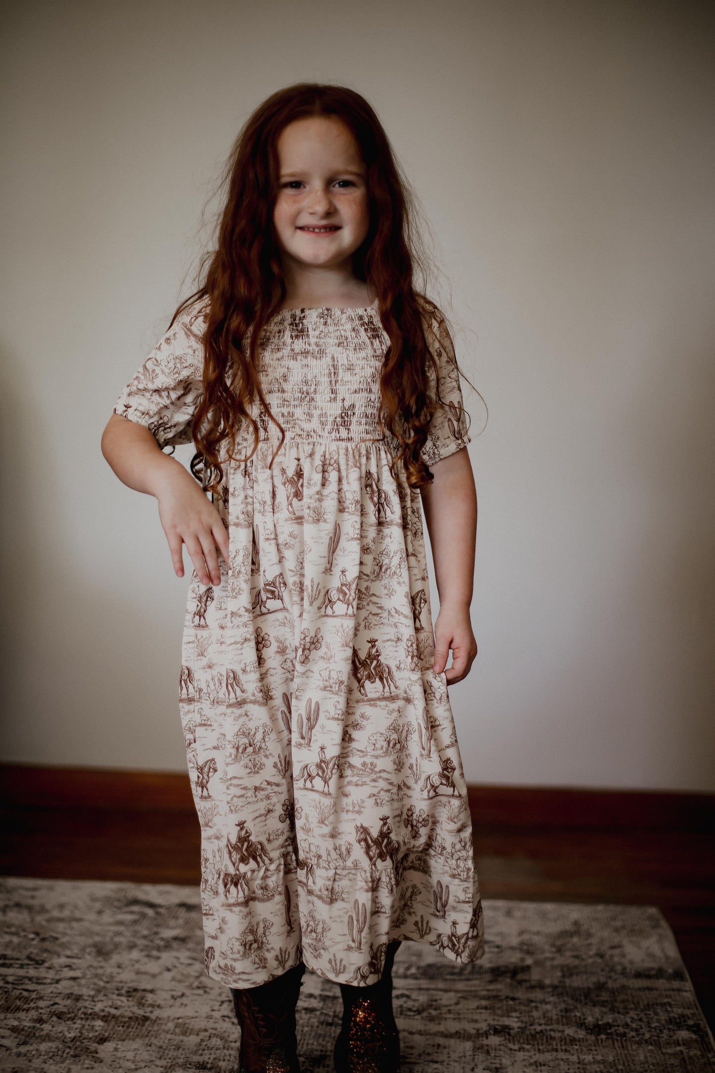Cactus & Cowboy - Toddler Smocked SS Dress (4pcs)