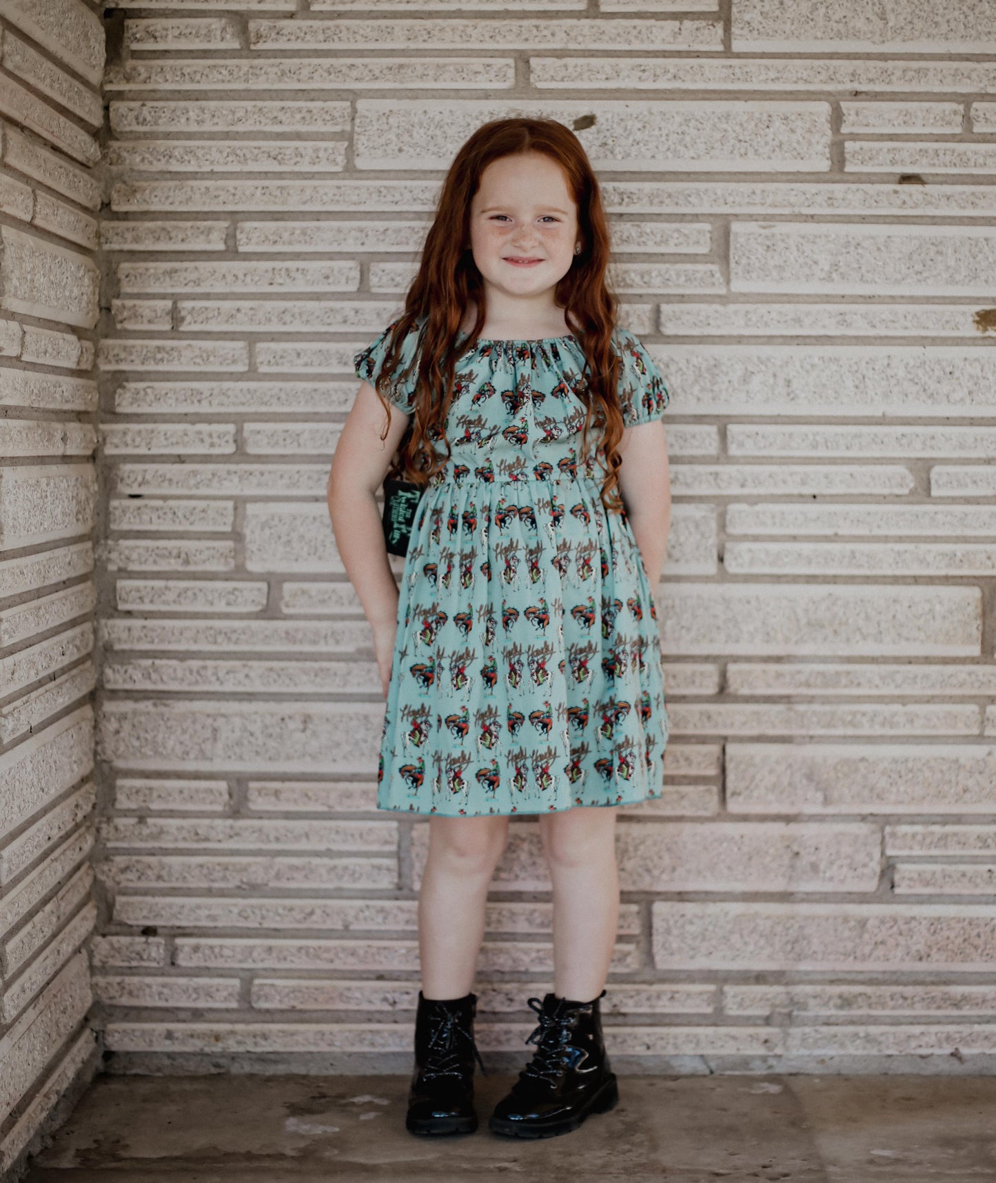 Teal Howdy - Toddler Elastic Dress (4pcs)