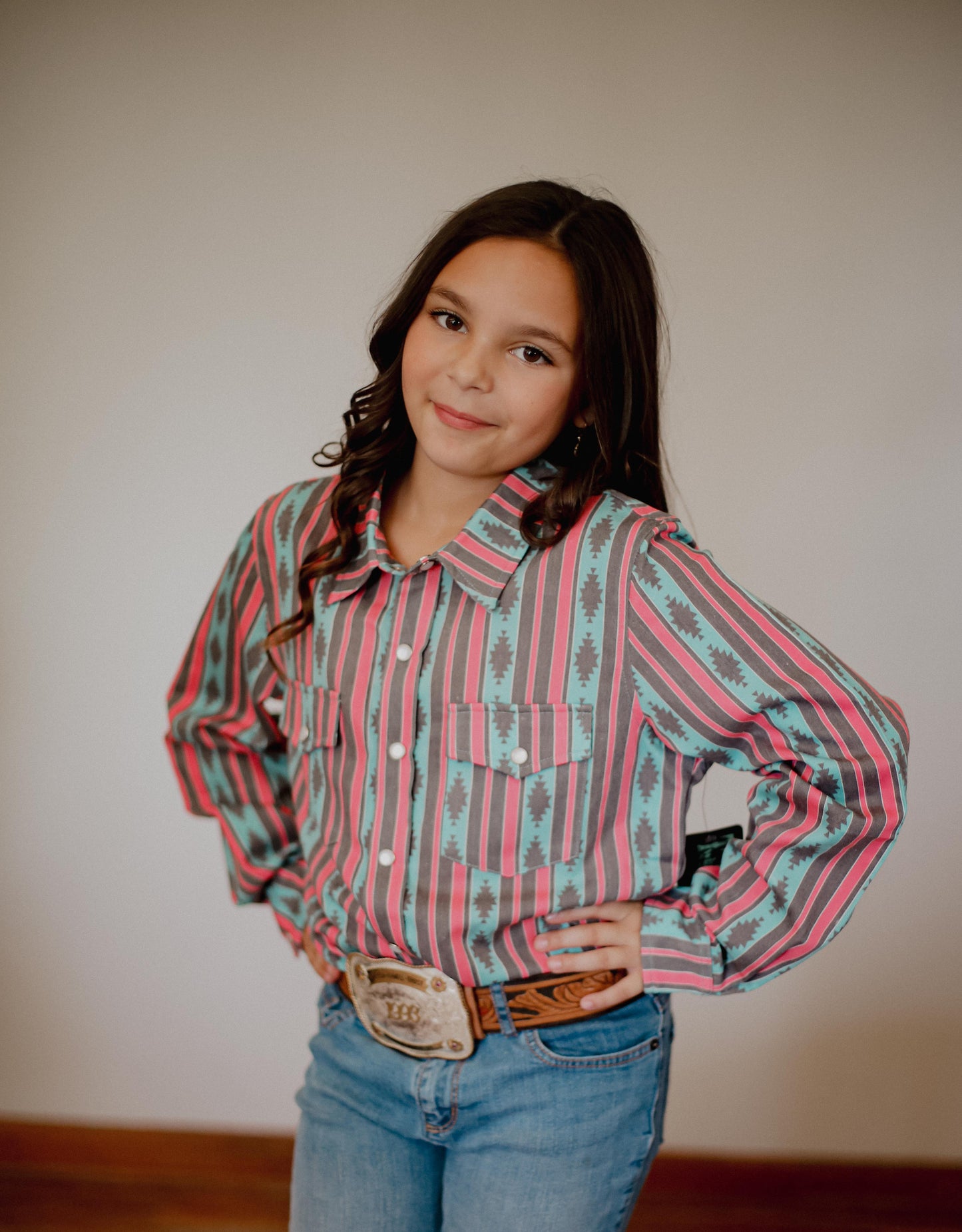 Vintage Pink Aztec - Youth LS Pearl Snap (6pcs)