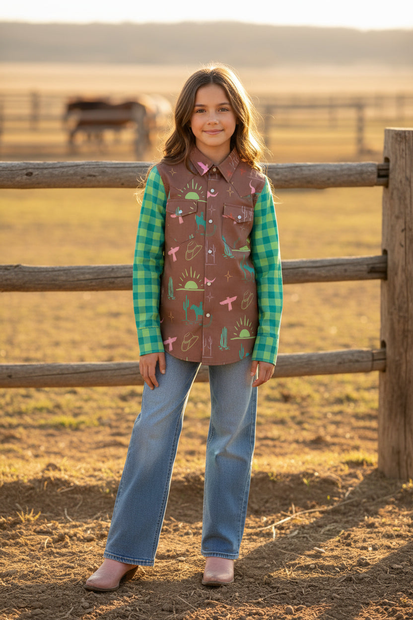 Bright Western Things Mixed - Toddler Pearl Snap LS Shirt (4pcs)
