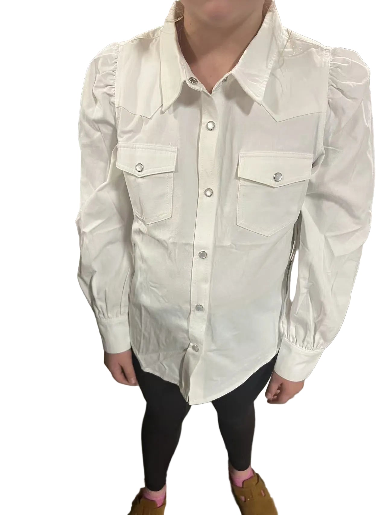 Ivory Denim - Toddler Puff LS Pearl Snap (4pcs)