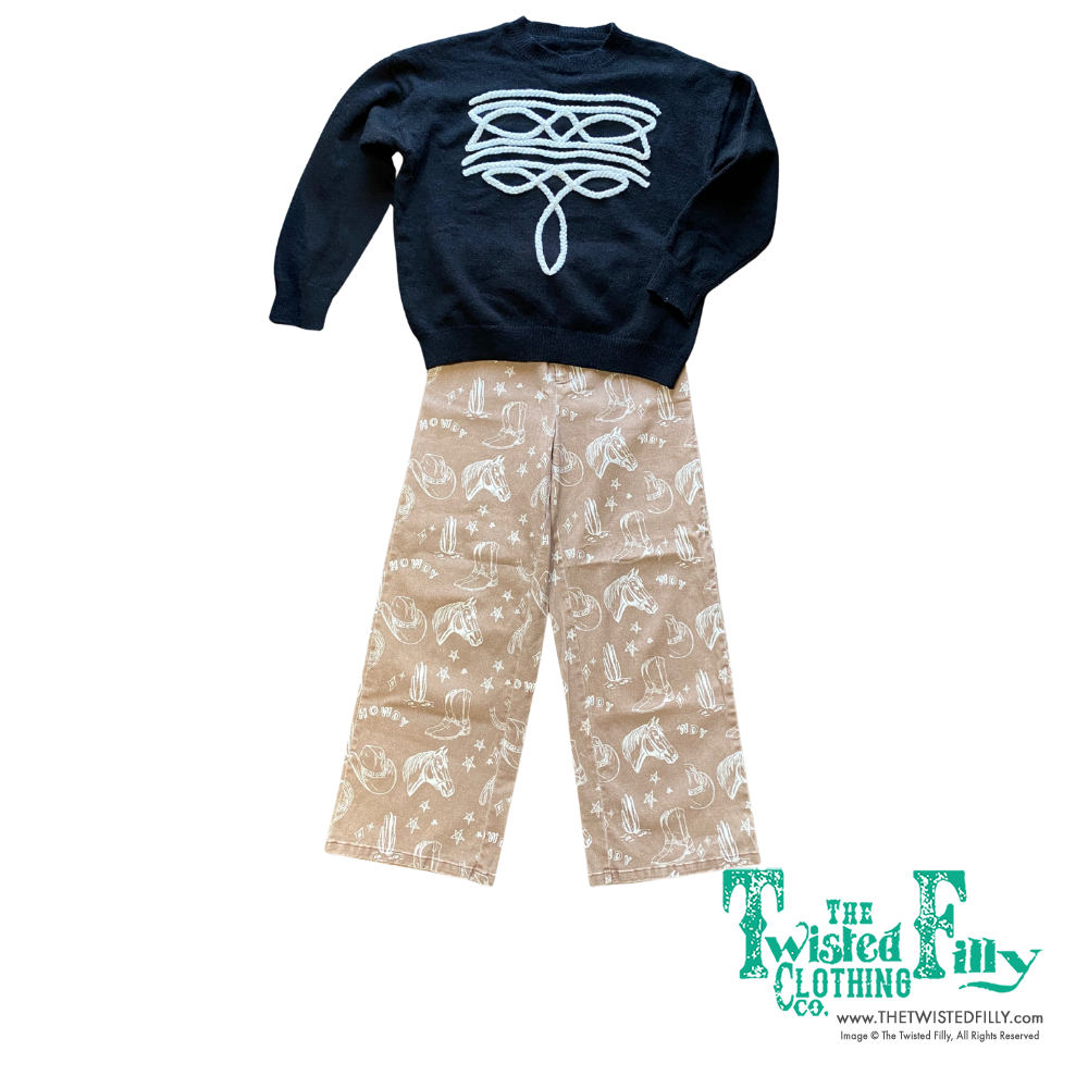 Boot Stitch - Toddler Sweater - Black (4pcs)