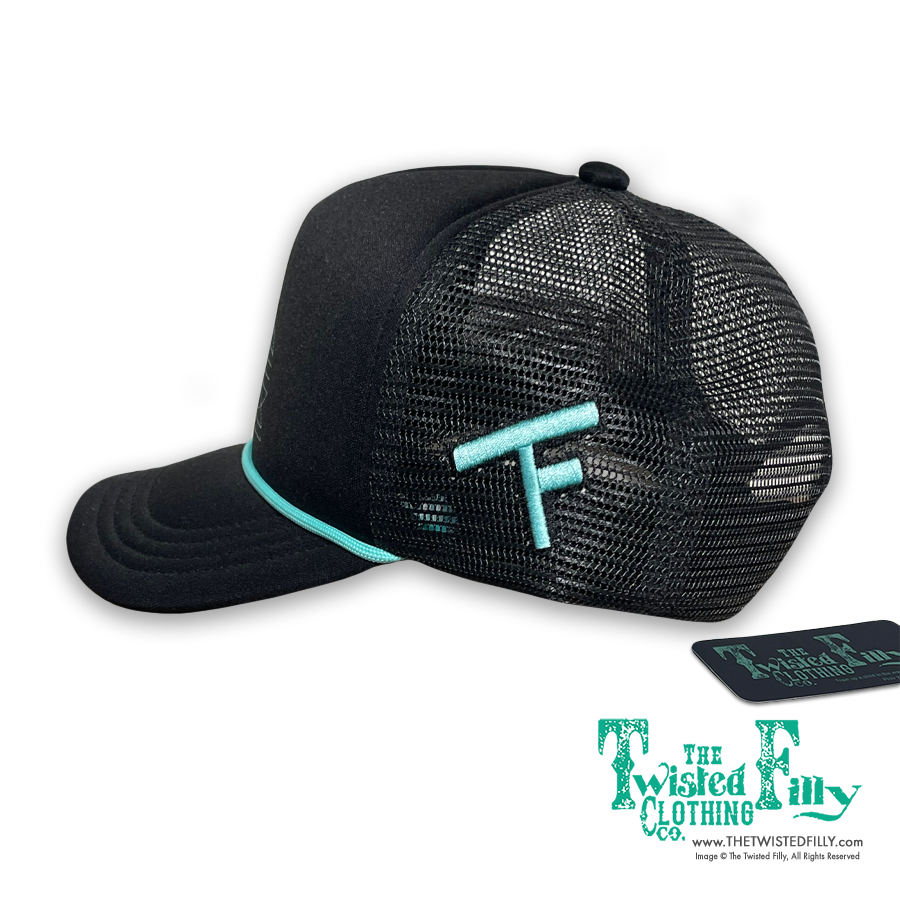 Boot Stitch Black w/ Teal - Toddler Trucker Hat (2pcs)