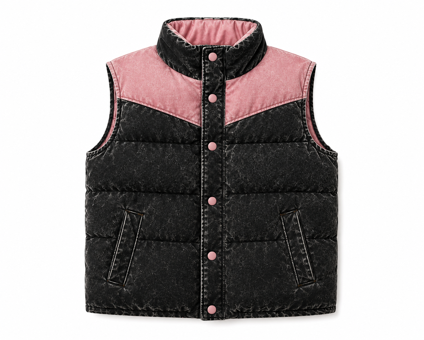 Pink & Black Puff Vest- Toddler Puff Vest (6pcs)