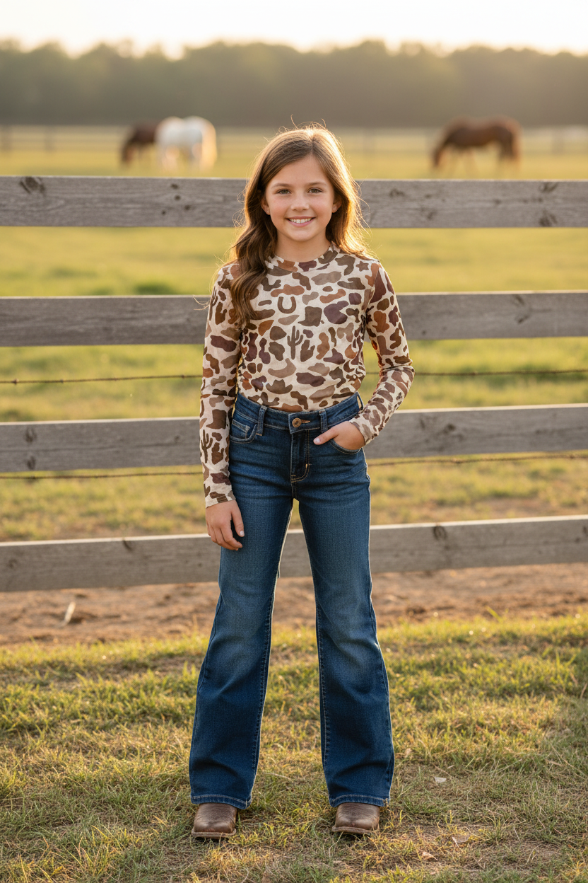 Camo - Toddler Mesh LS Top (4pcs)