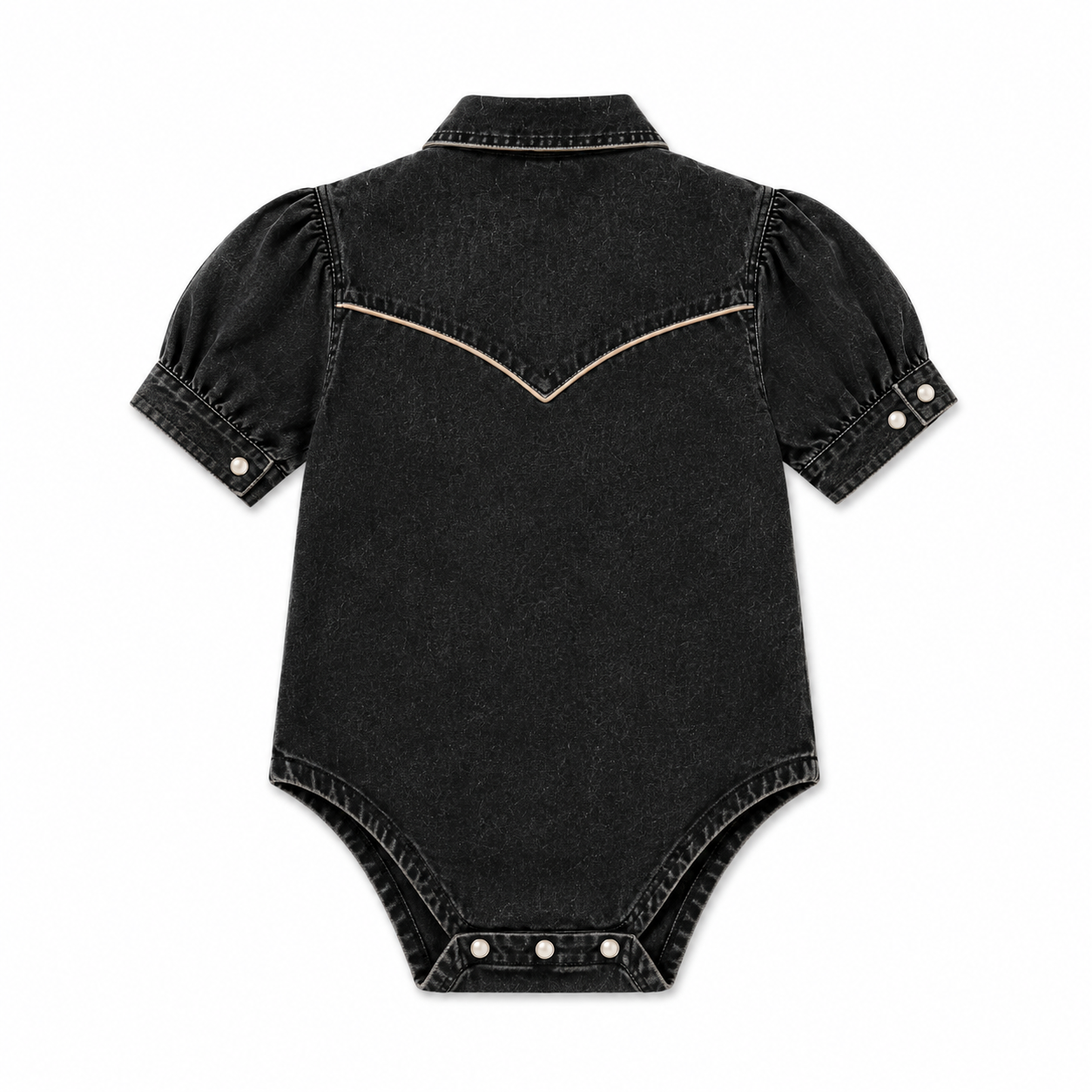 Black Vintage Wash - Infant SS Pearl Snap Onsie (6pcs)