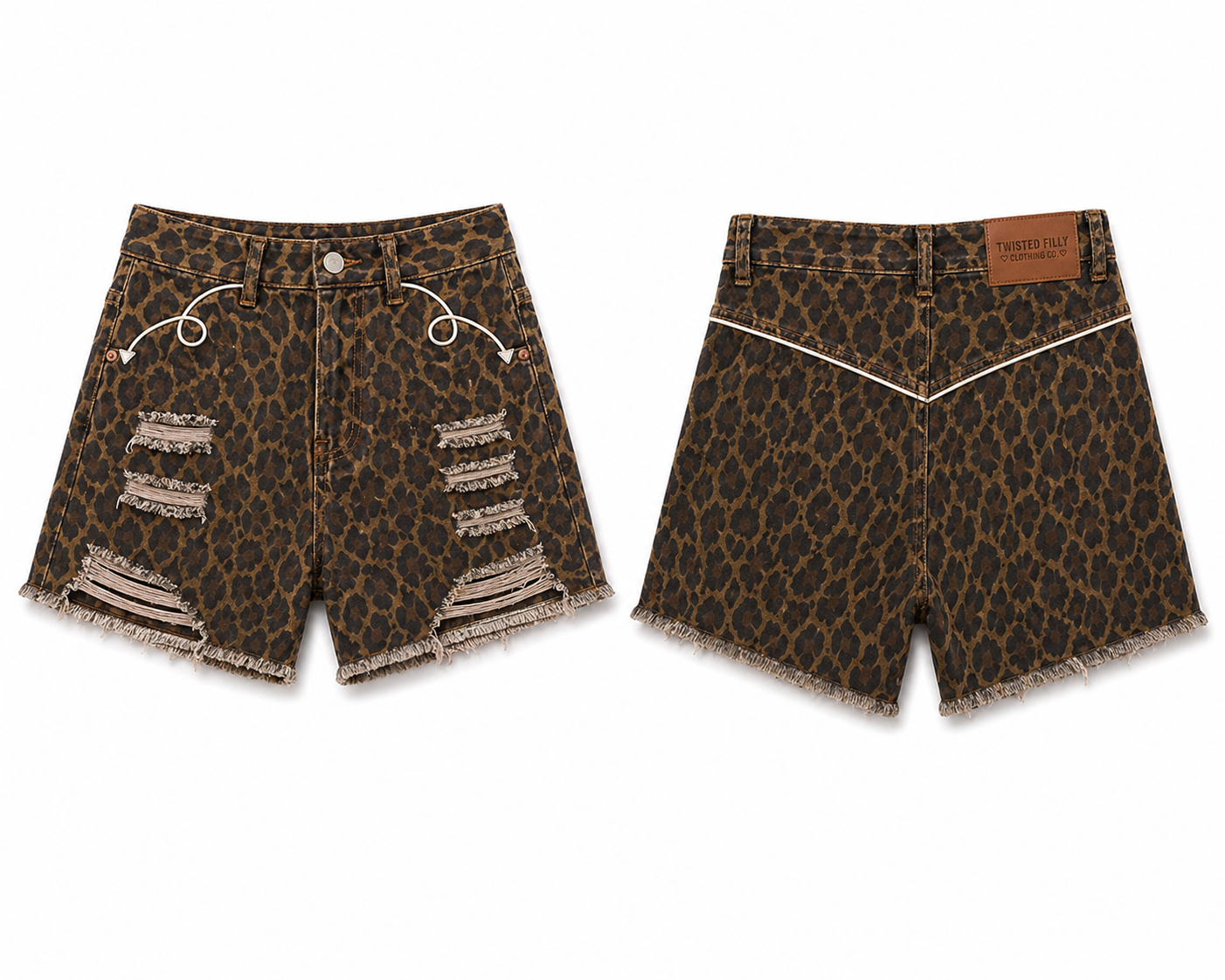 Dark Cheetah - Toddler High Waisted Light Weight Denim Short (6pcs)