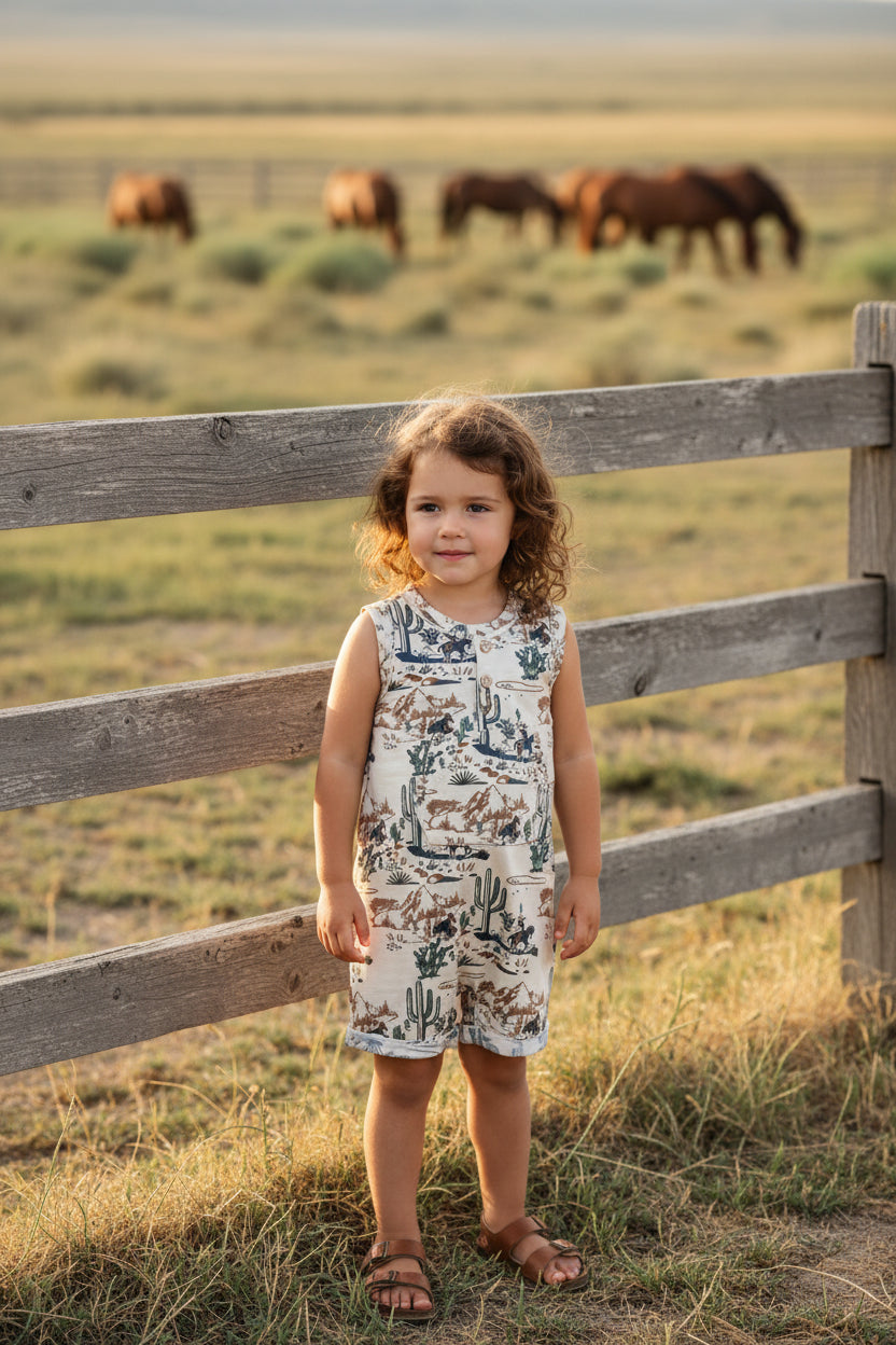 Desert Cowboy - Infant Slvls Short Romper (6pcs)