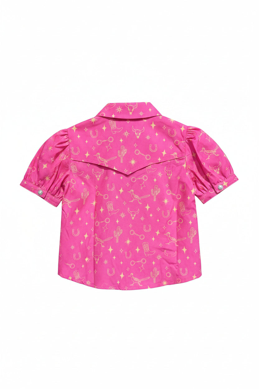 Neon Pink Desert Things - Womens SS Pearl Snap Performance Shirt (8pcs)