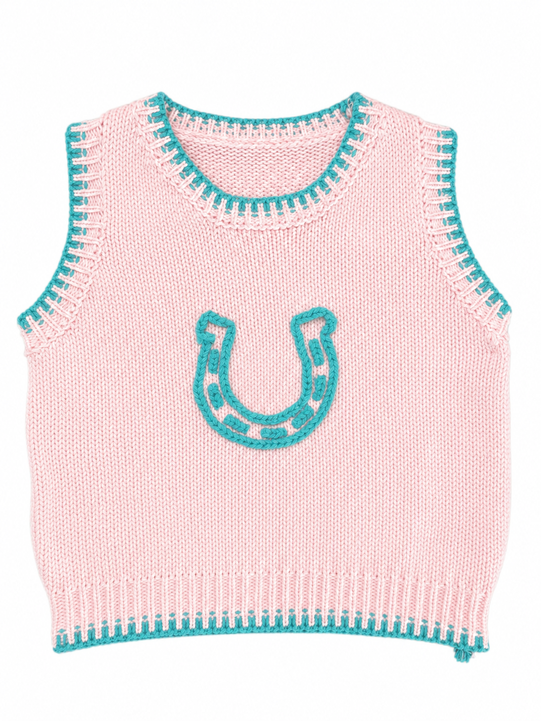 Light Pink Teal Horseshoe - Womens Sweater Vest (8pcs)