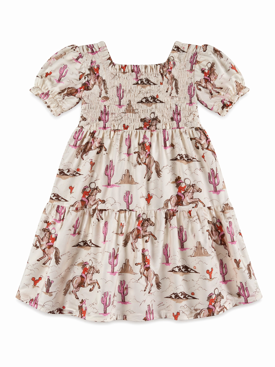 Pink Cactus Cowgirl - Toddler SS Smocked Dress (6pcs)