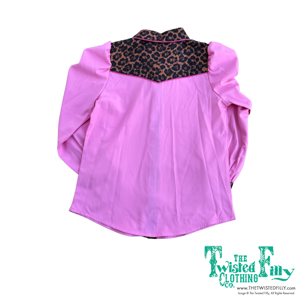 Pink Cheetah Yoke - Toddler LS Pearl Snap (4pcs)