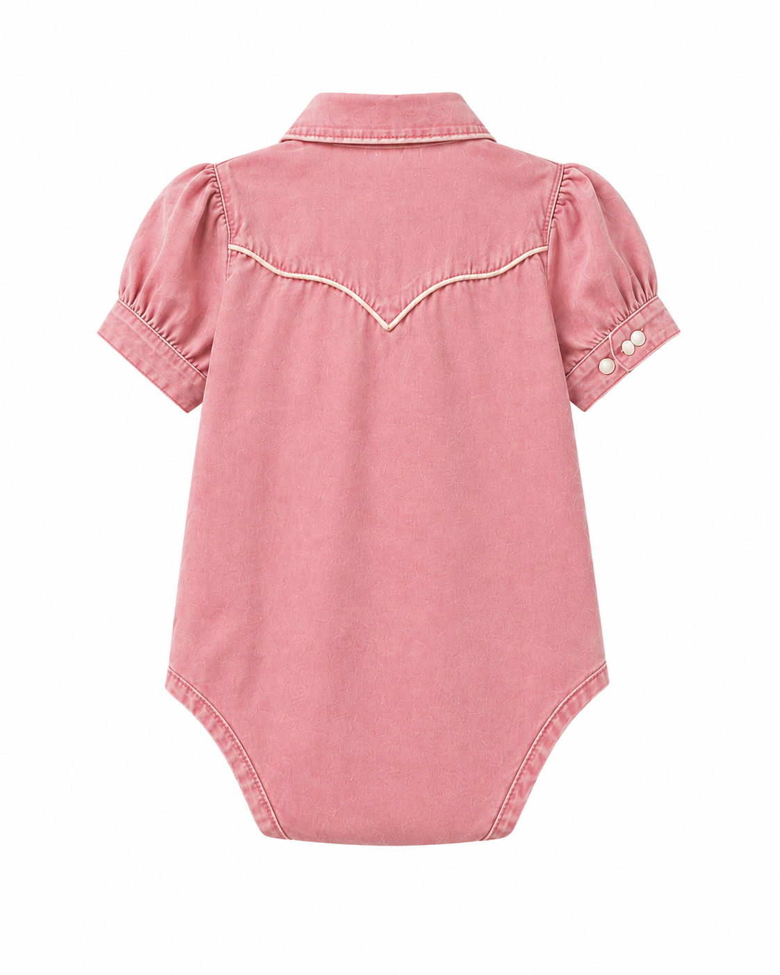 Pink Vintage Wash Denim - Toddler SS Pearl Snap Shirt (6pcs)