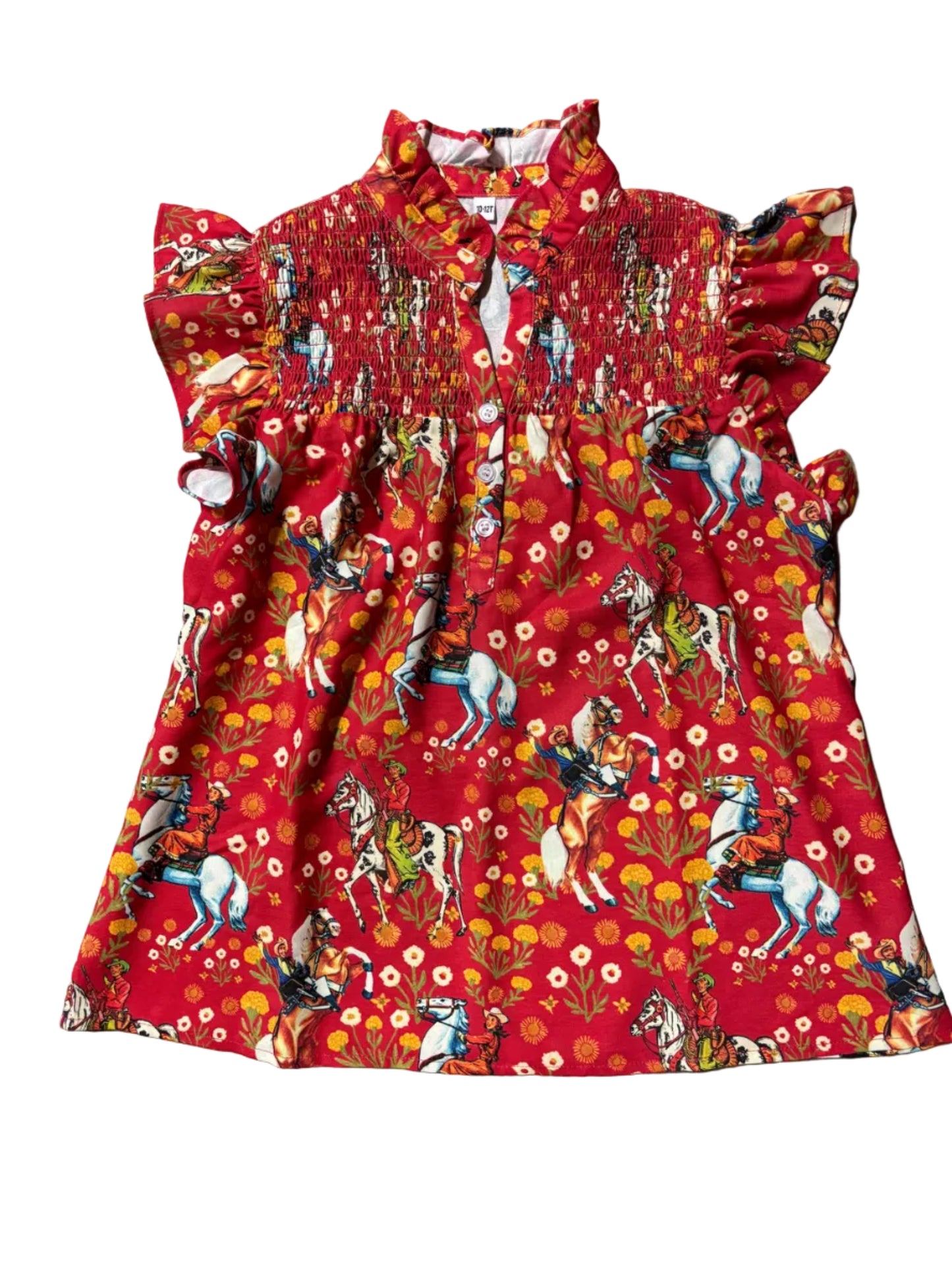 Red Cowboy - Youth Ruffle Sleeve Top (6Pcs)