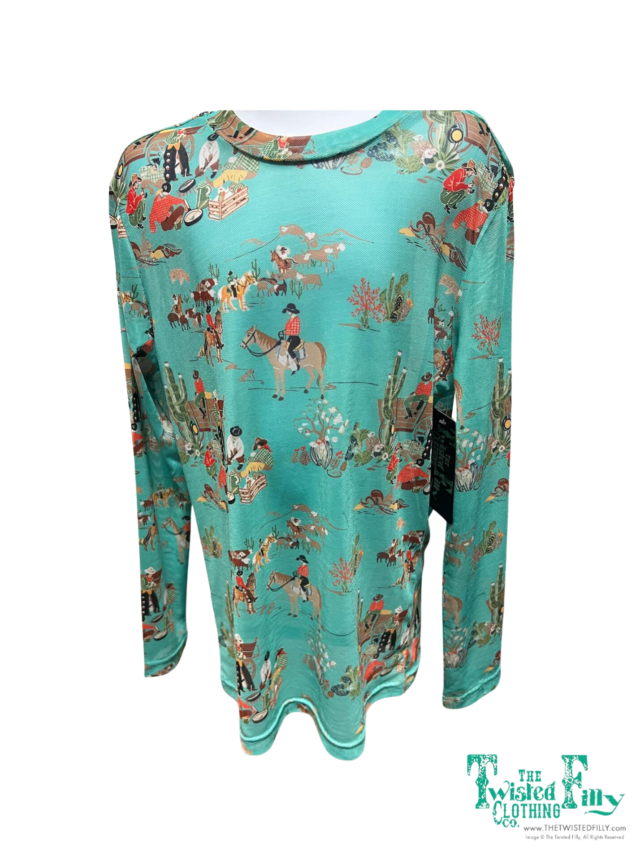 Youth LS Mesh Top - Turquoise Wagon (6pcs)