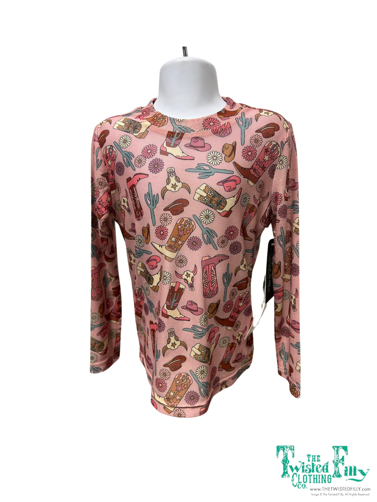 Toddler LS Mesh Top - Pink Boot (4pcs)