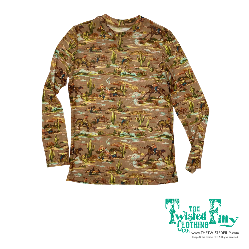 Taupe Cowboy - Youth Mesh LS Top (6pcs)