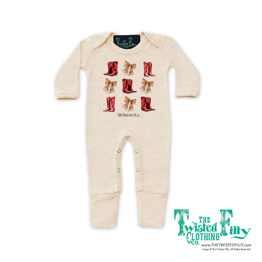 Boots & Bows - Infant Jumpsuit w/ Mittens (4pcs)