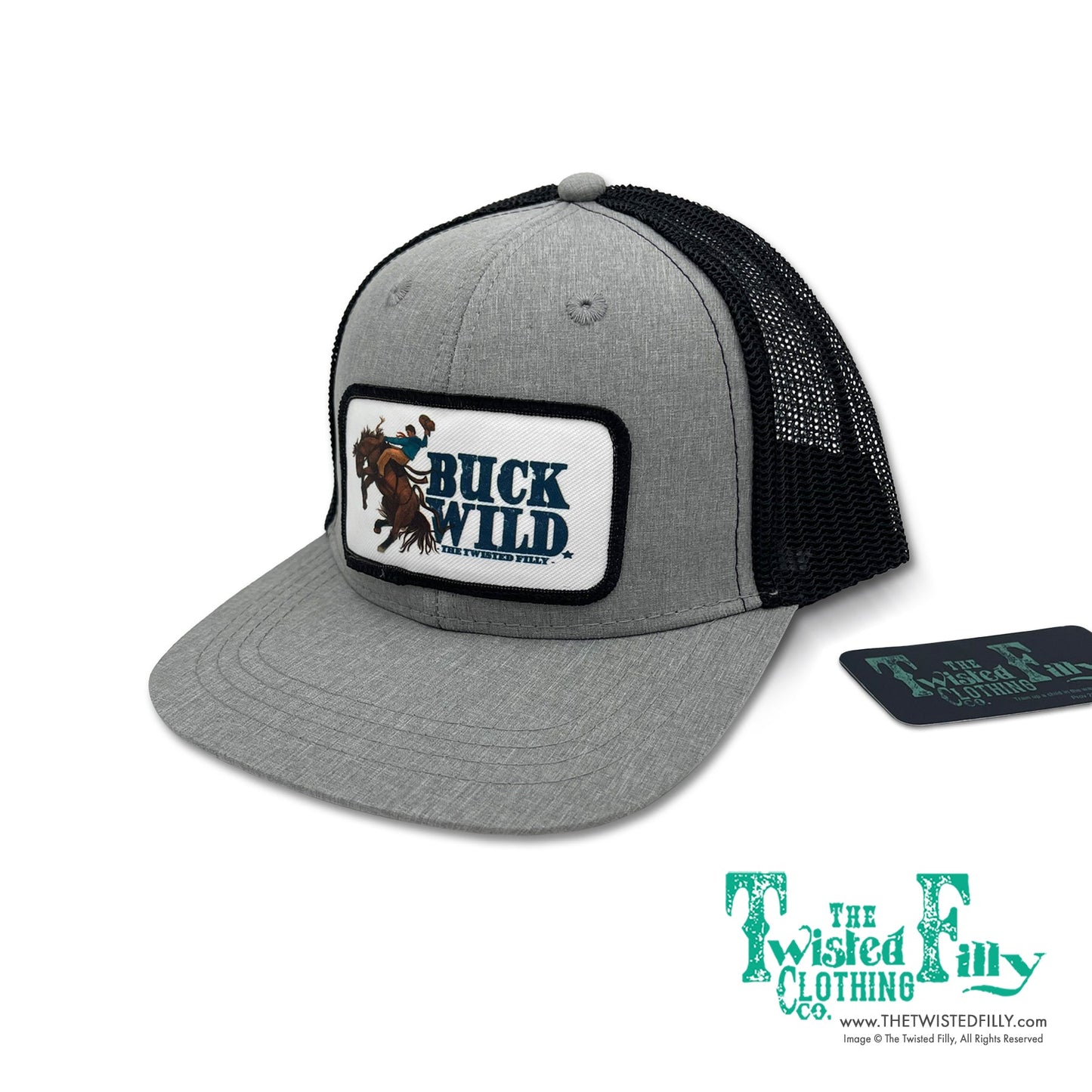 Buck Wild - Youth / Adult Snapback Hat - Black / Heather Gray (2pcs)