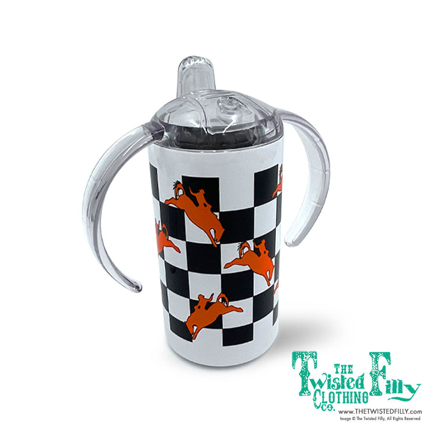 Checkered Neon Rodeo Sippy (2pcs)