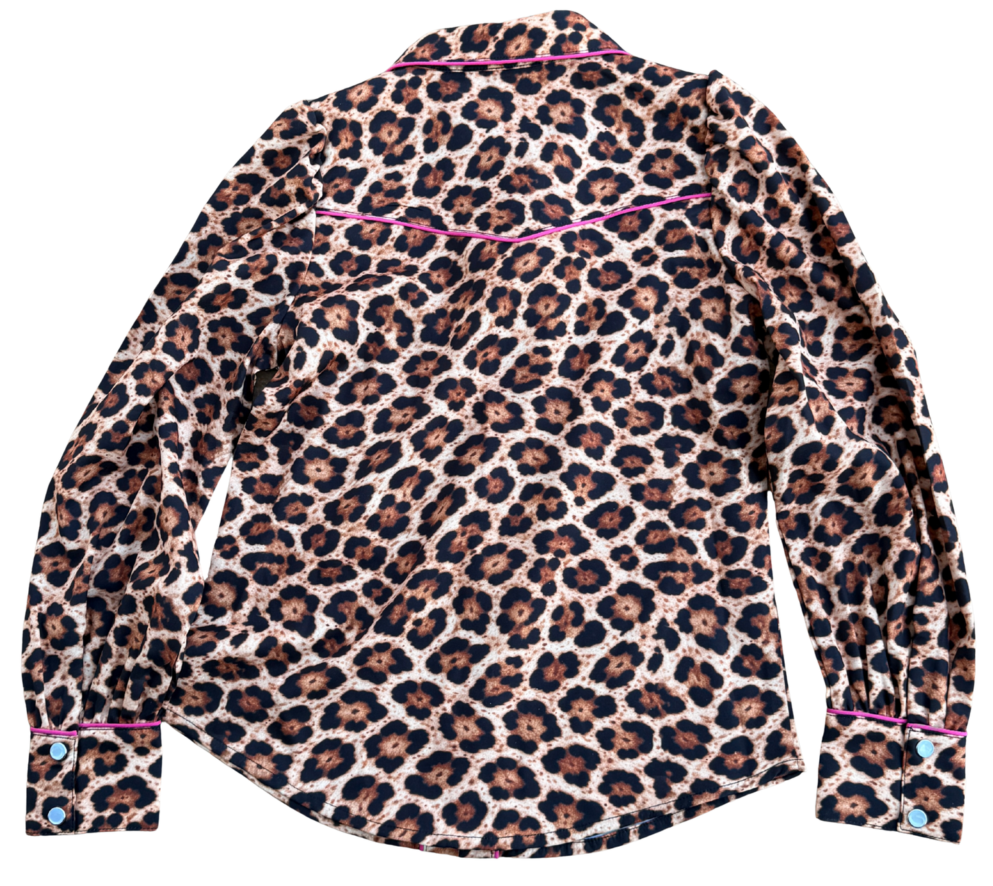 Cheetah W/ Pink Piping - Toddler LS Pearl Snap (4pcs)