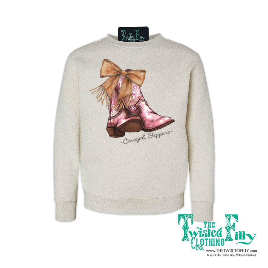 Cowgirl Slippers - Youth Sweatshirt - Oatmeal (7 Pcs)