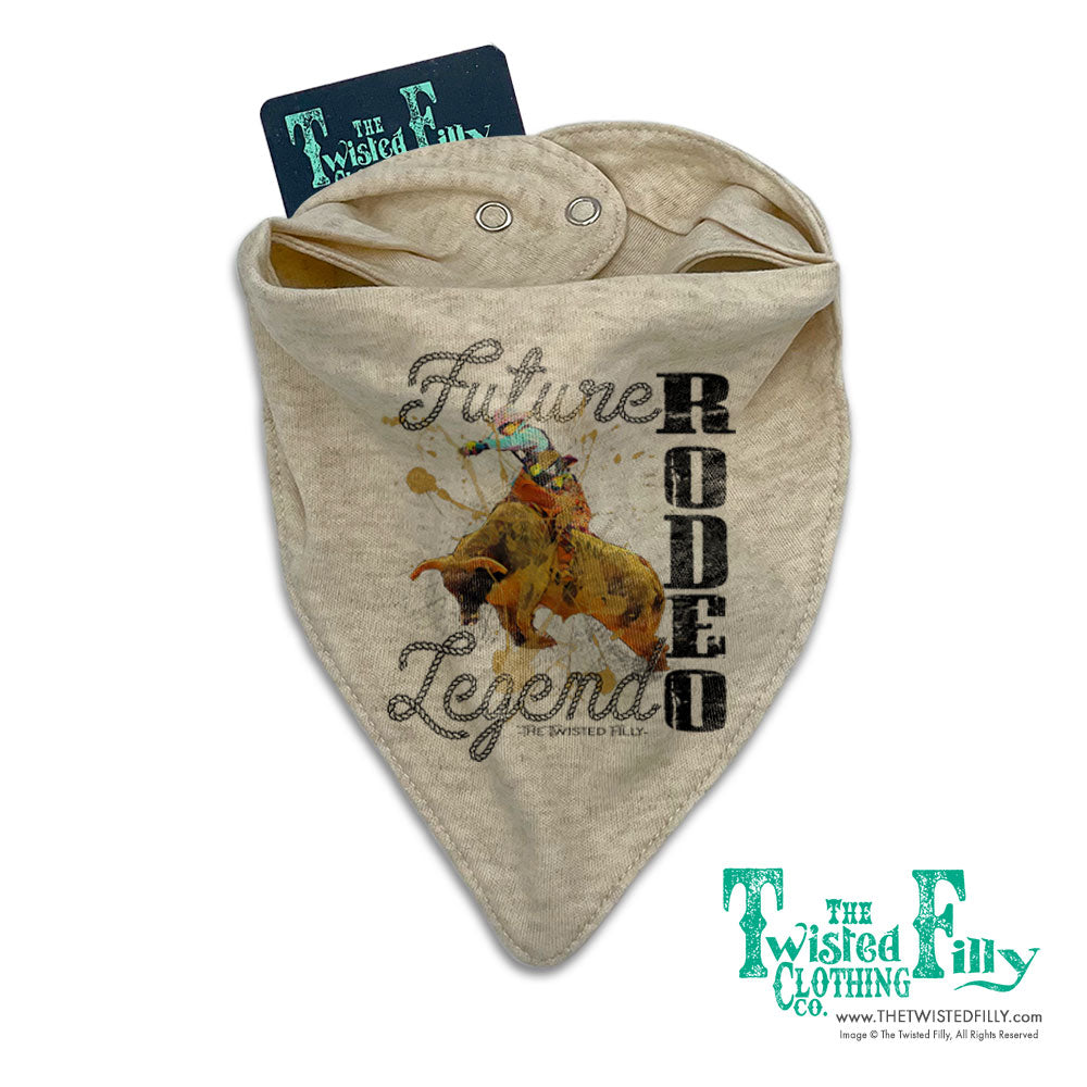 Future Rodeo Legend Bull - Infant Bandana Bib - Oatmeal (3pcs)