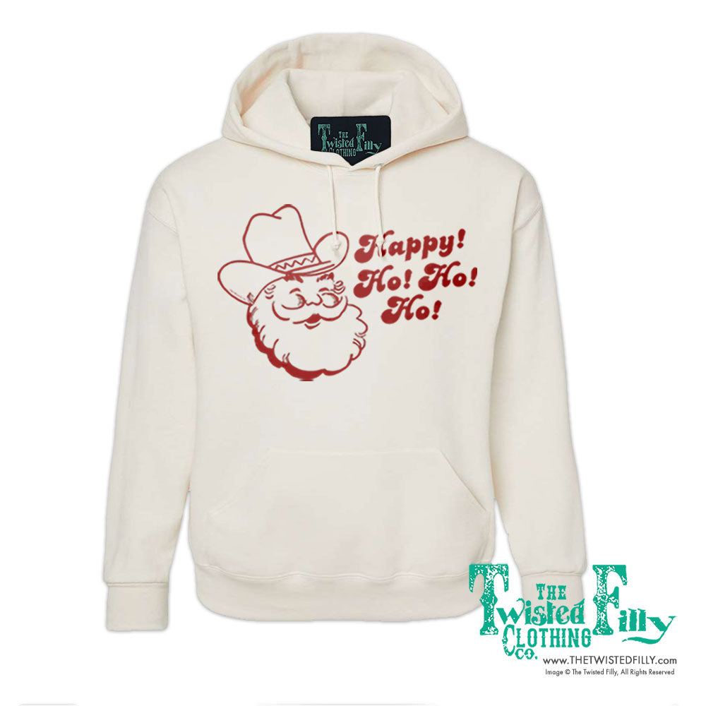 Happy Ho Ho Ho Christmas Cowboy Santa - Adult Hoodie (7 Pcs)