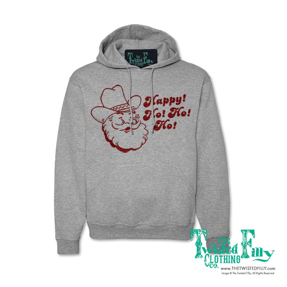 Happy Ho Ho Ho Christmas Cowboy Santa - Adult Hoodie (7 Pcs)
