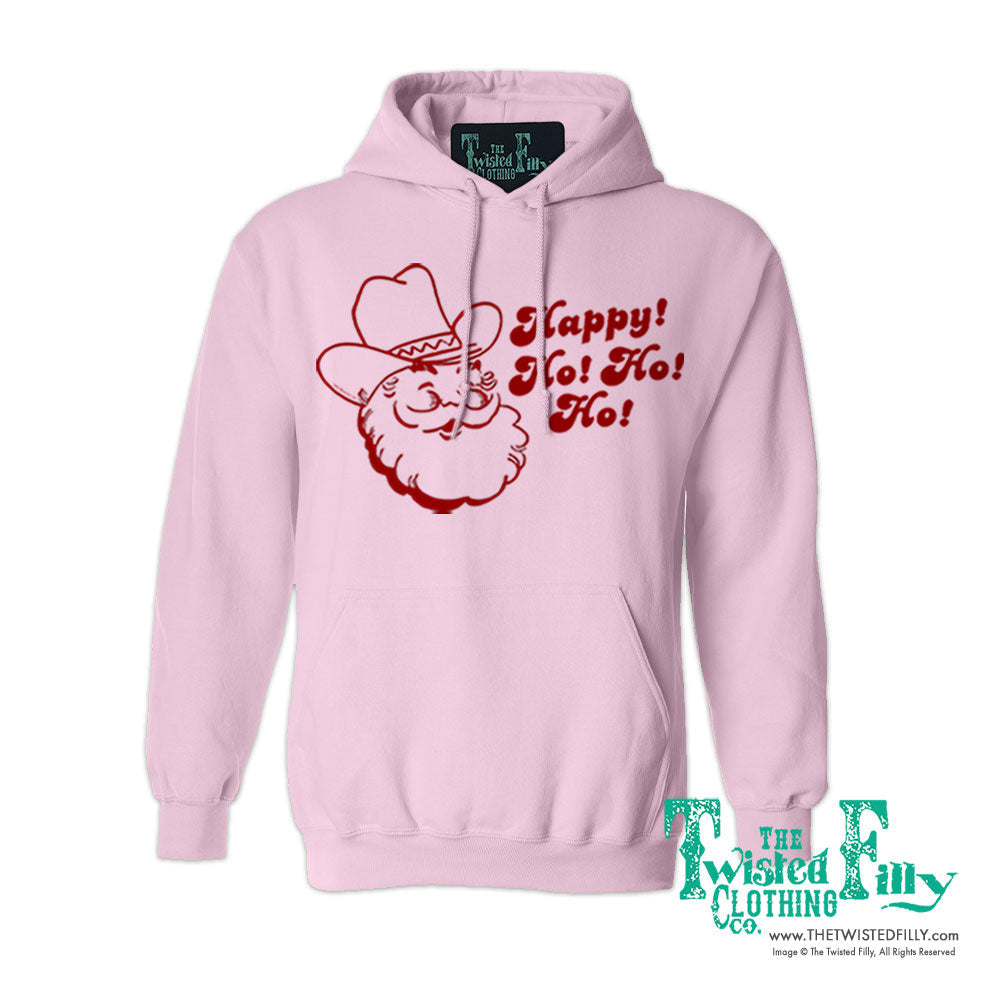 Happy Ho Ho Ho Christmas Cowboy Santa - Adult Hoodie (7 Pcs)