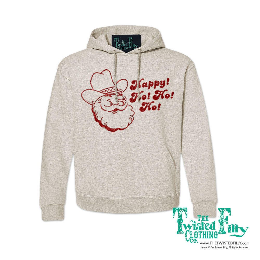 Happy Ho Ho Ho Christmas Cowboy Santa - Adult Hoodie (7 Pcs)