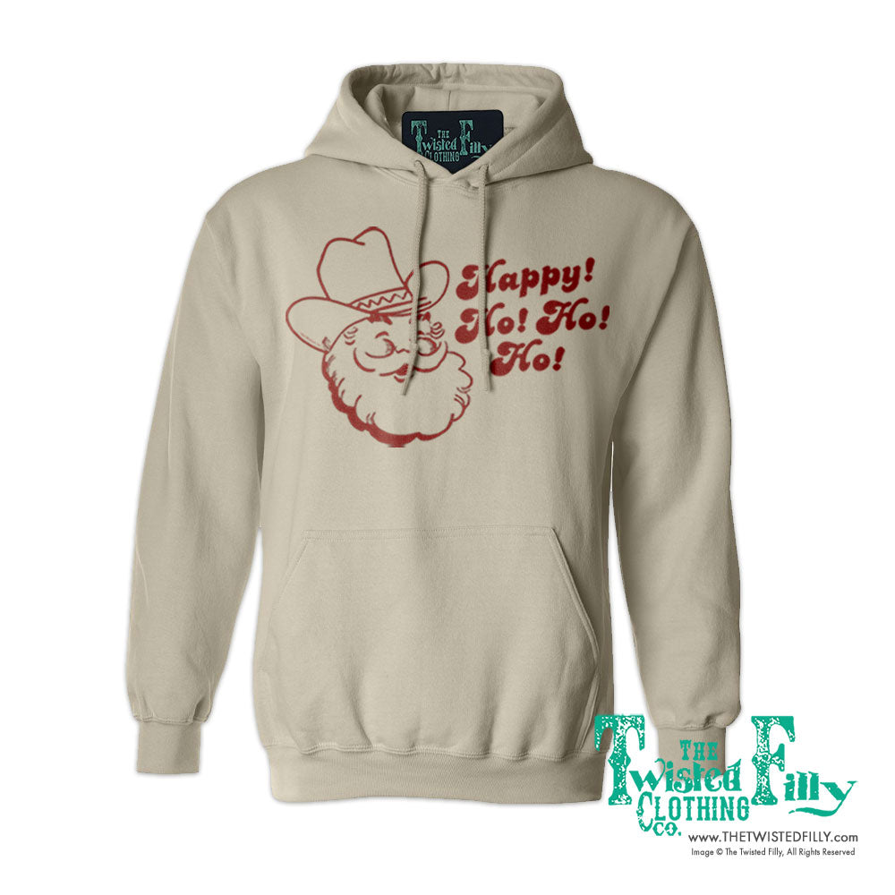 Happy Ho Ho Ho Christmas Cowboy Santa - Adult Hoodie (7 Pcs)
