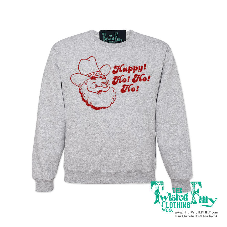 Happy Ho Ho Ho Christmas Cowboy Santa - Adult Unisex Sweatshirt (7 Pcs)