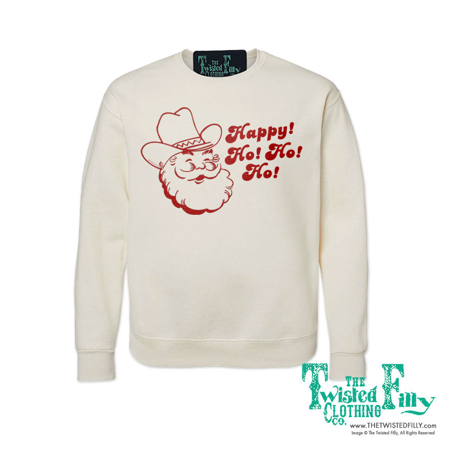Happy Ho Ho Ho Christmas Cowboy Santa - Adult Unisex Sweatshirt (7 Pcs)