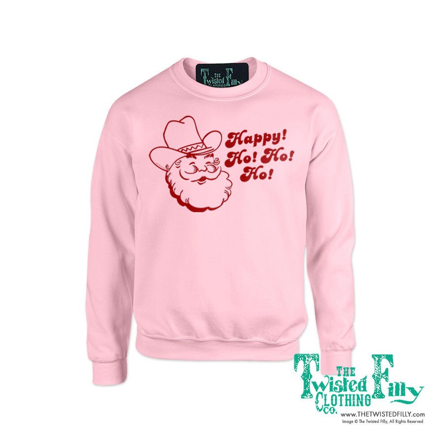 Happy Ho Ho Ho Christmas Cowboy Santa - Adult Unisex Sweatshirt (7 Pcs)