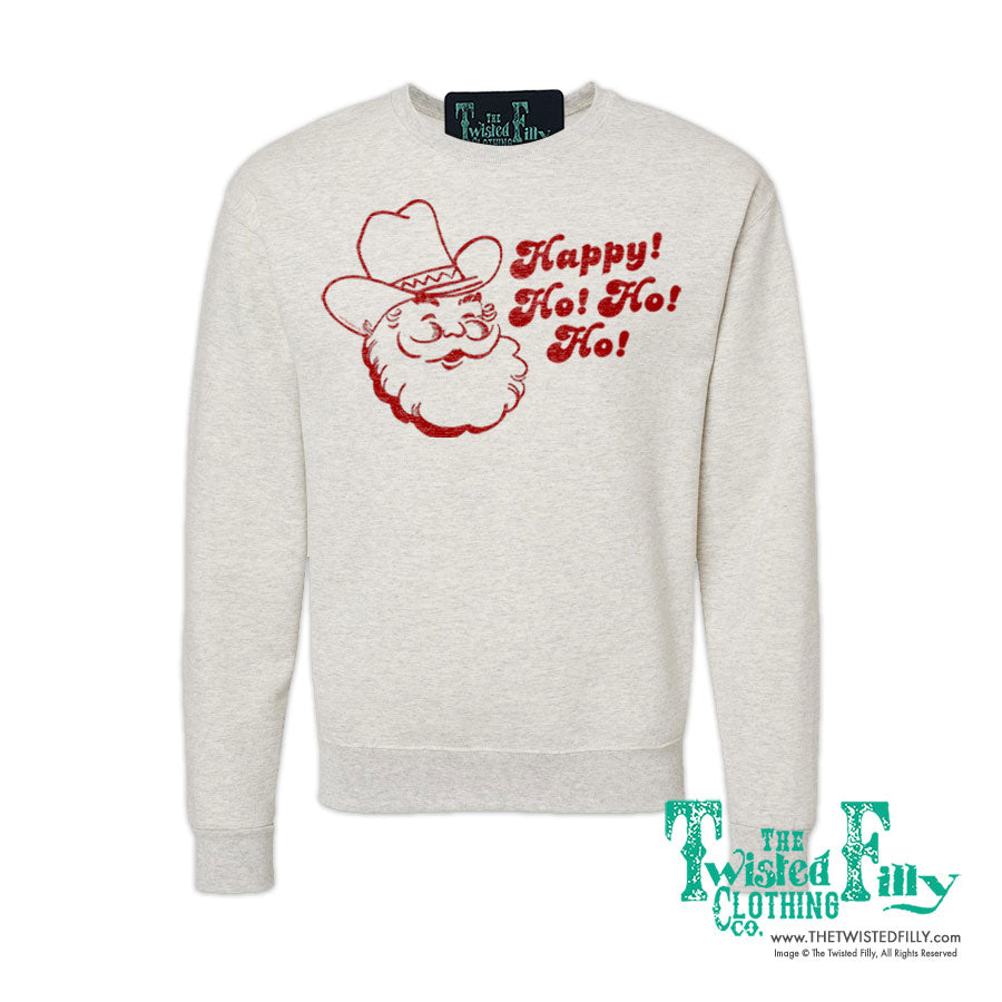 Happy Ho Ho Ho Christmas Cowboy Santa - Adult Unisex Sweatshirt (7 Pcs)
