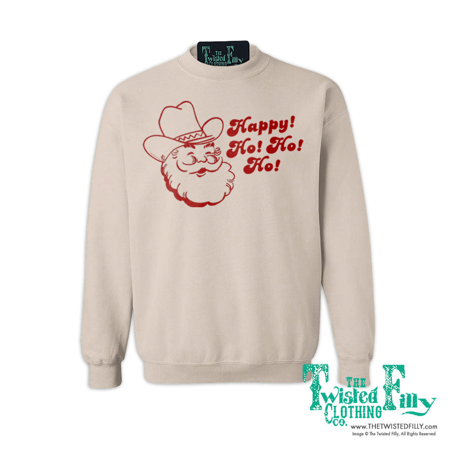 Happy Ho Ho Ho Christmas Cowboy Santa - Adult Unisex Sweatshirt (7 Pcs)