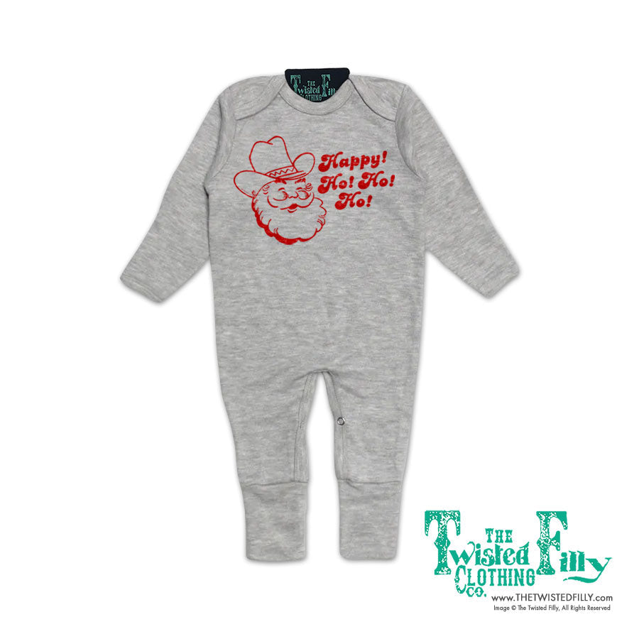 Happy Ho Ho Ho Christmas Cowboy Santa - Infant Sleeper (4 Pcs)