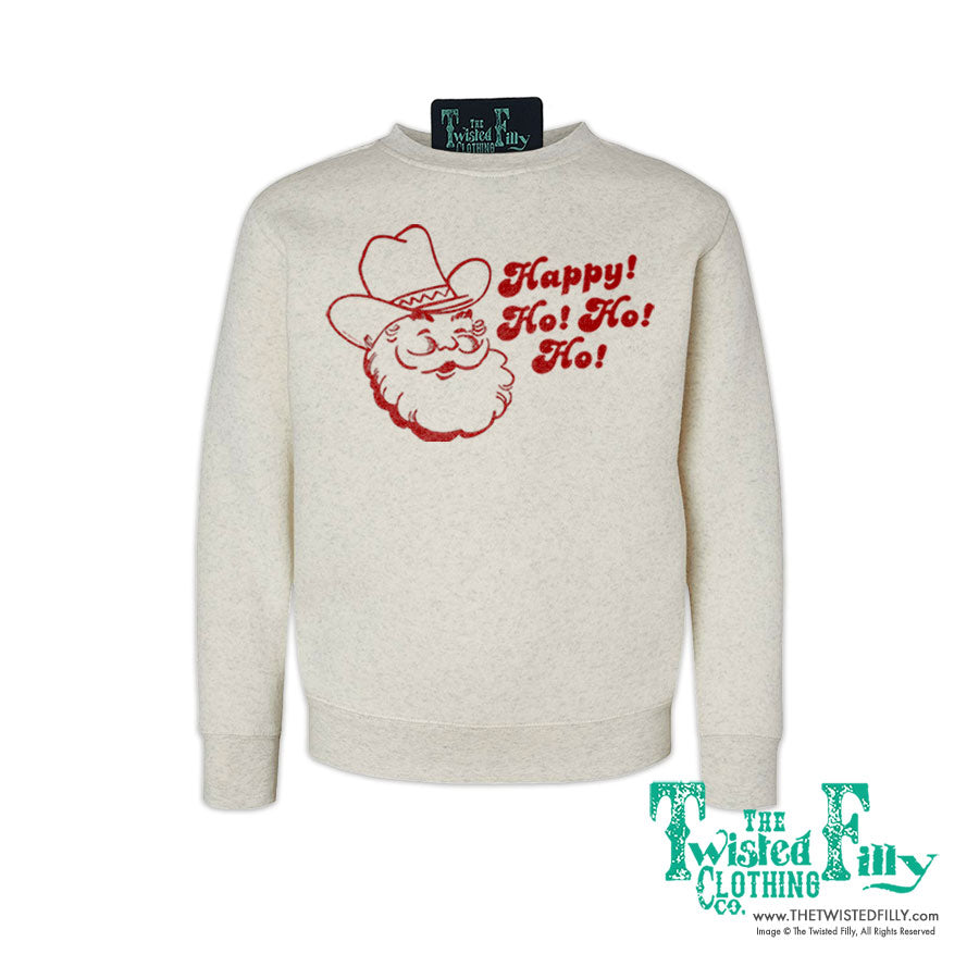 Happy Ho Ho Ho Christmas Cowboy Santa - Youth Sweatshirt (7 Pcs)