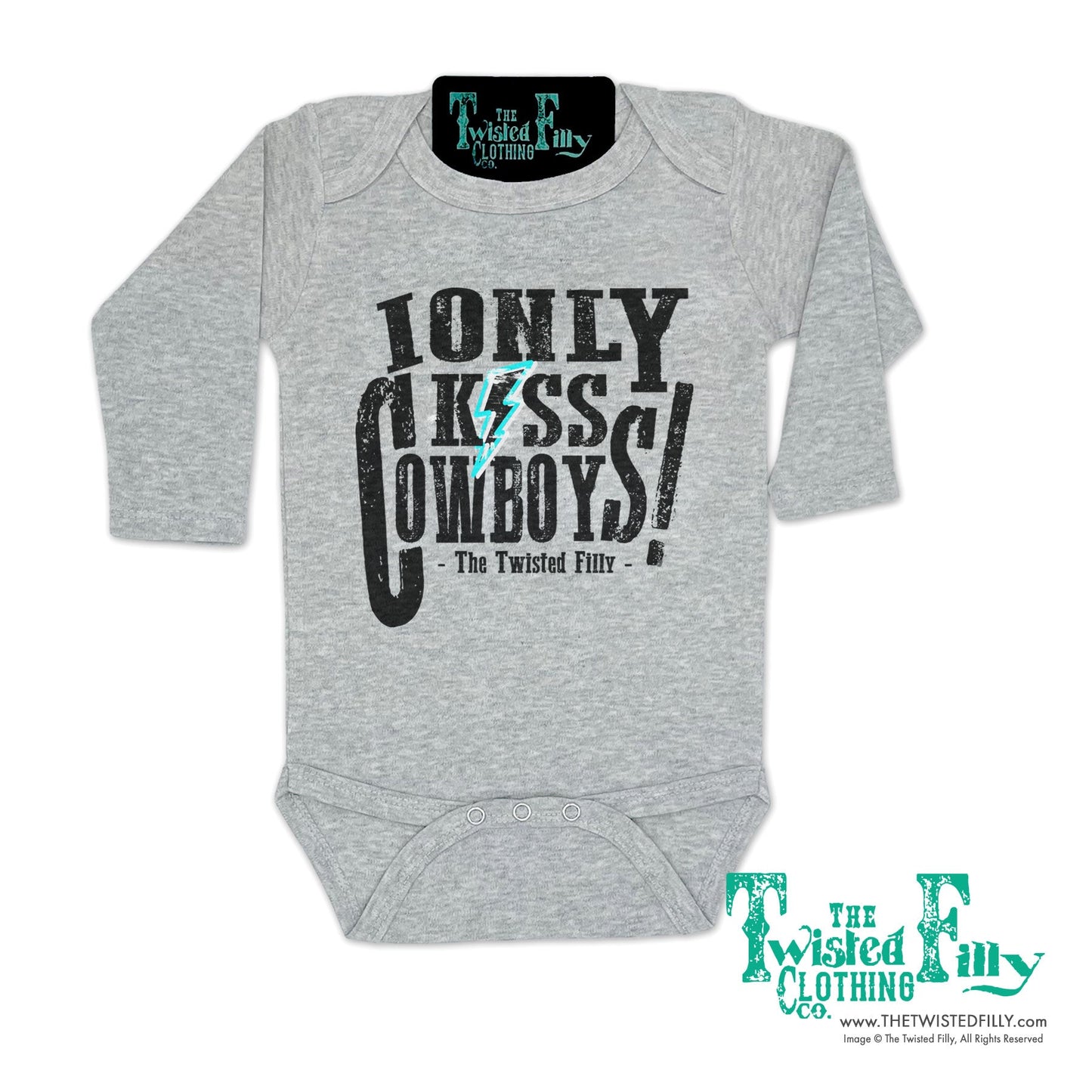 I Only Kiss Cowboys - L/S Infant One Piece (6 Pcs)