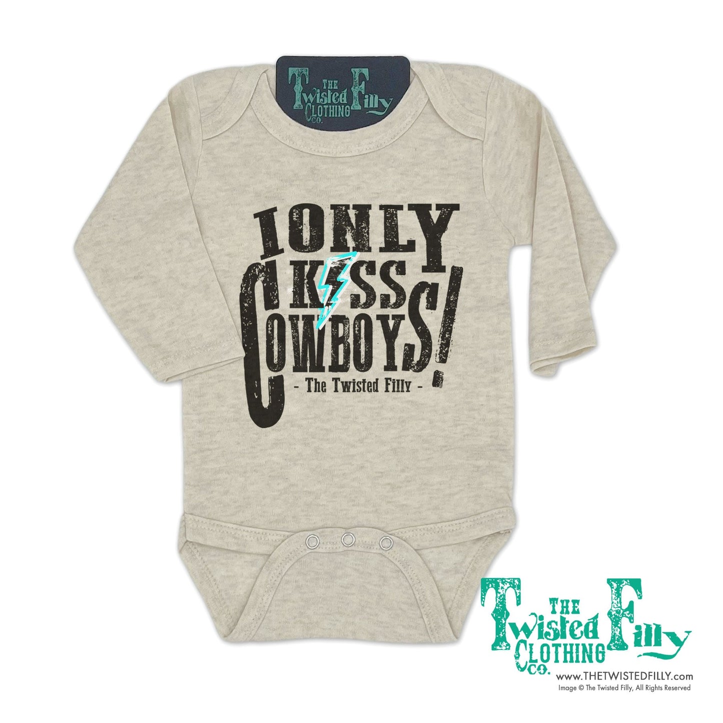 I Only Kiss Cowboys - L/S Infant One Piece (6 Pcs)