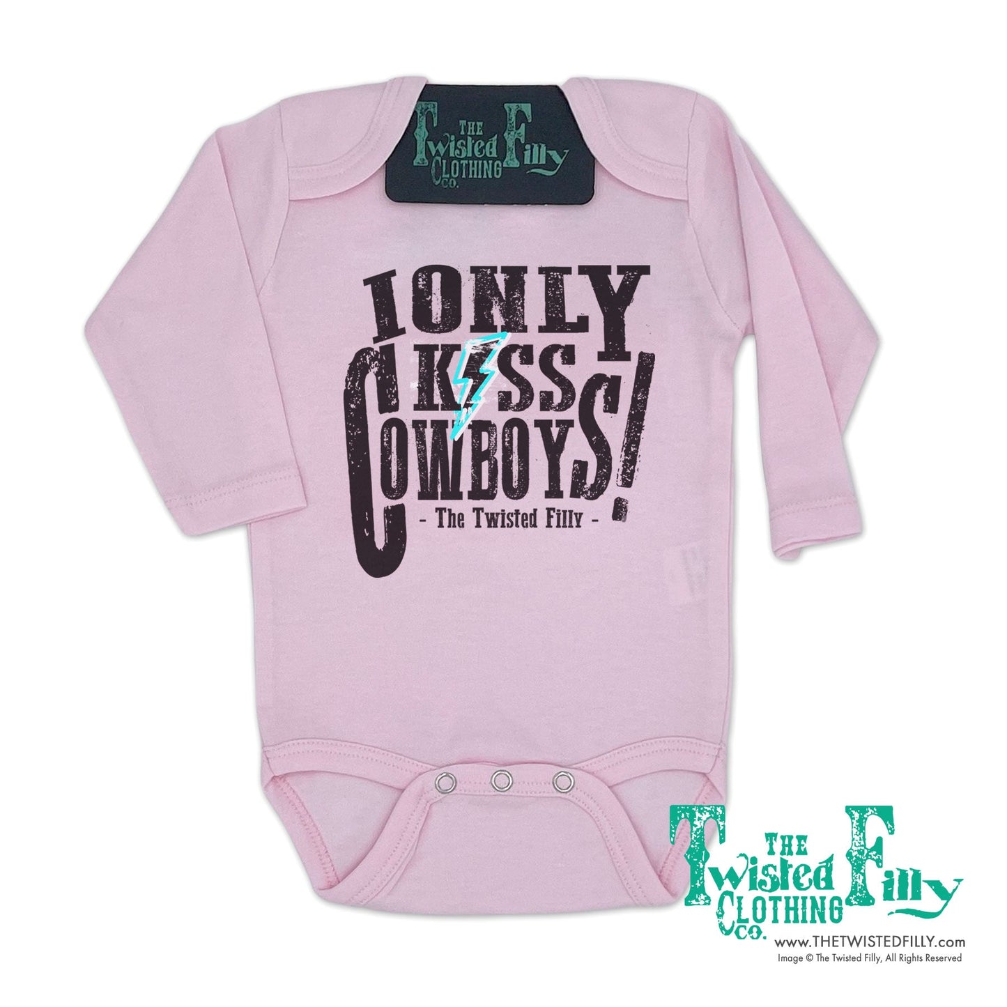 I Only Kiss Cowboys - L/S Infant One Piece (6 Pcs)