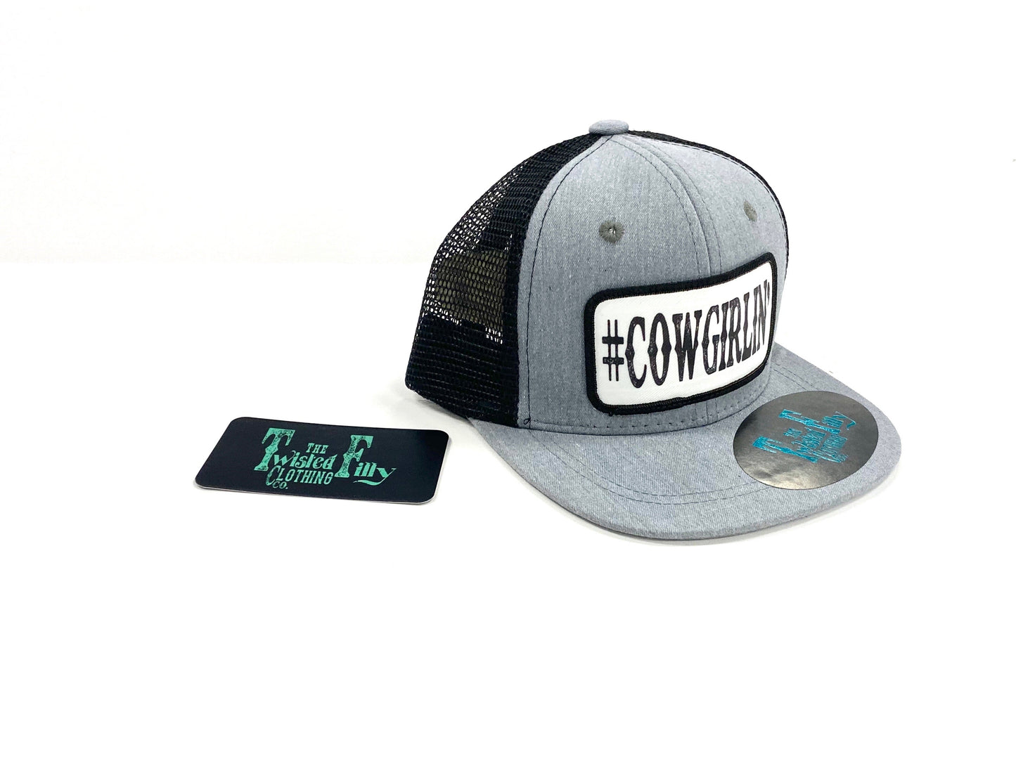 #Cowgirlin' - Toddler Trucker Hat - Blk/Htr Gry