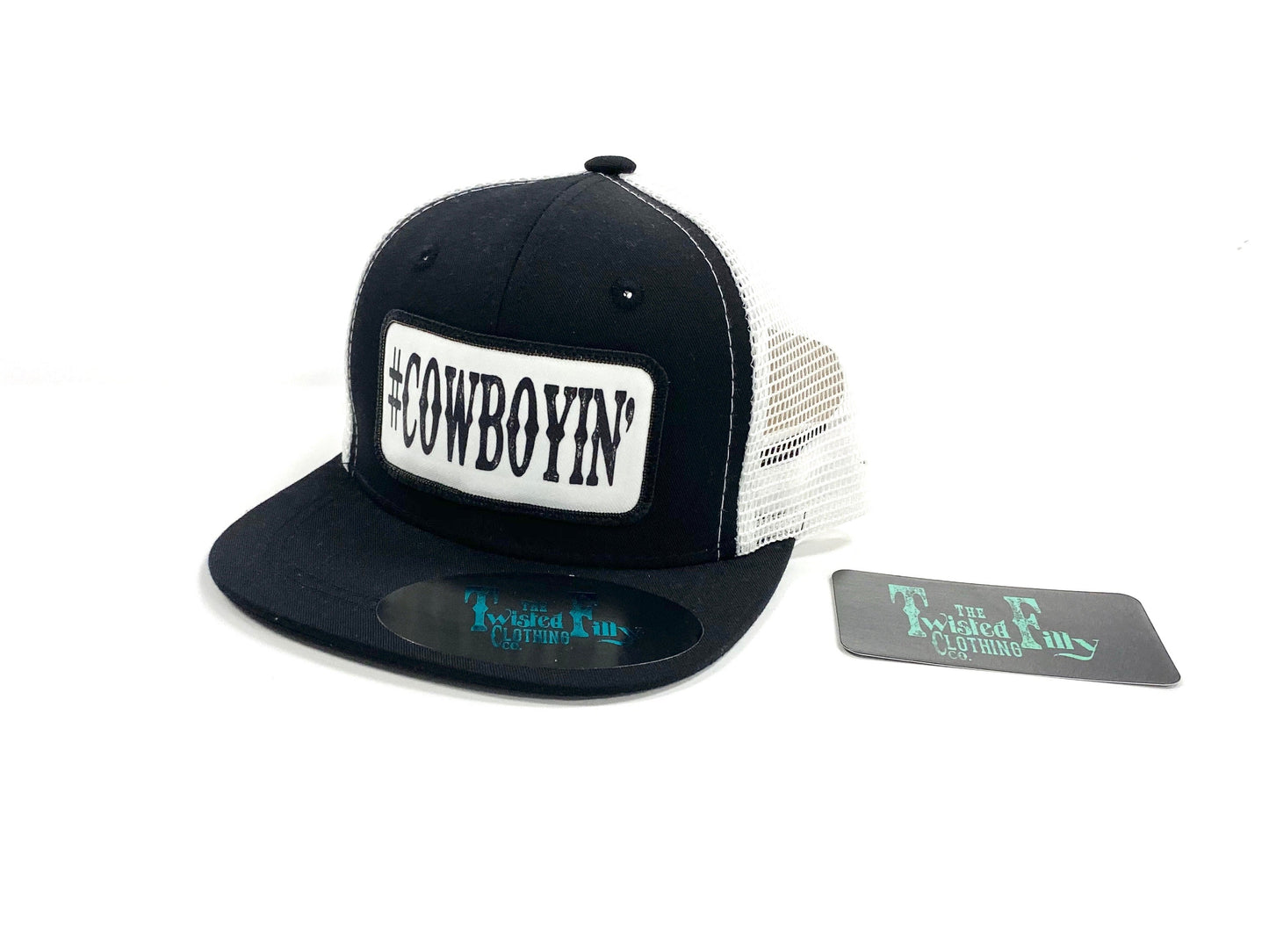 #Cowboyin - Toddler Trucker Hat - Blk/Wht