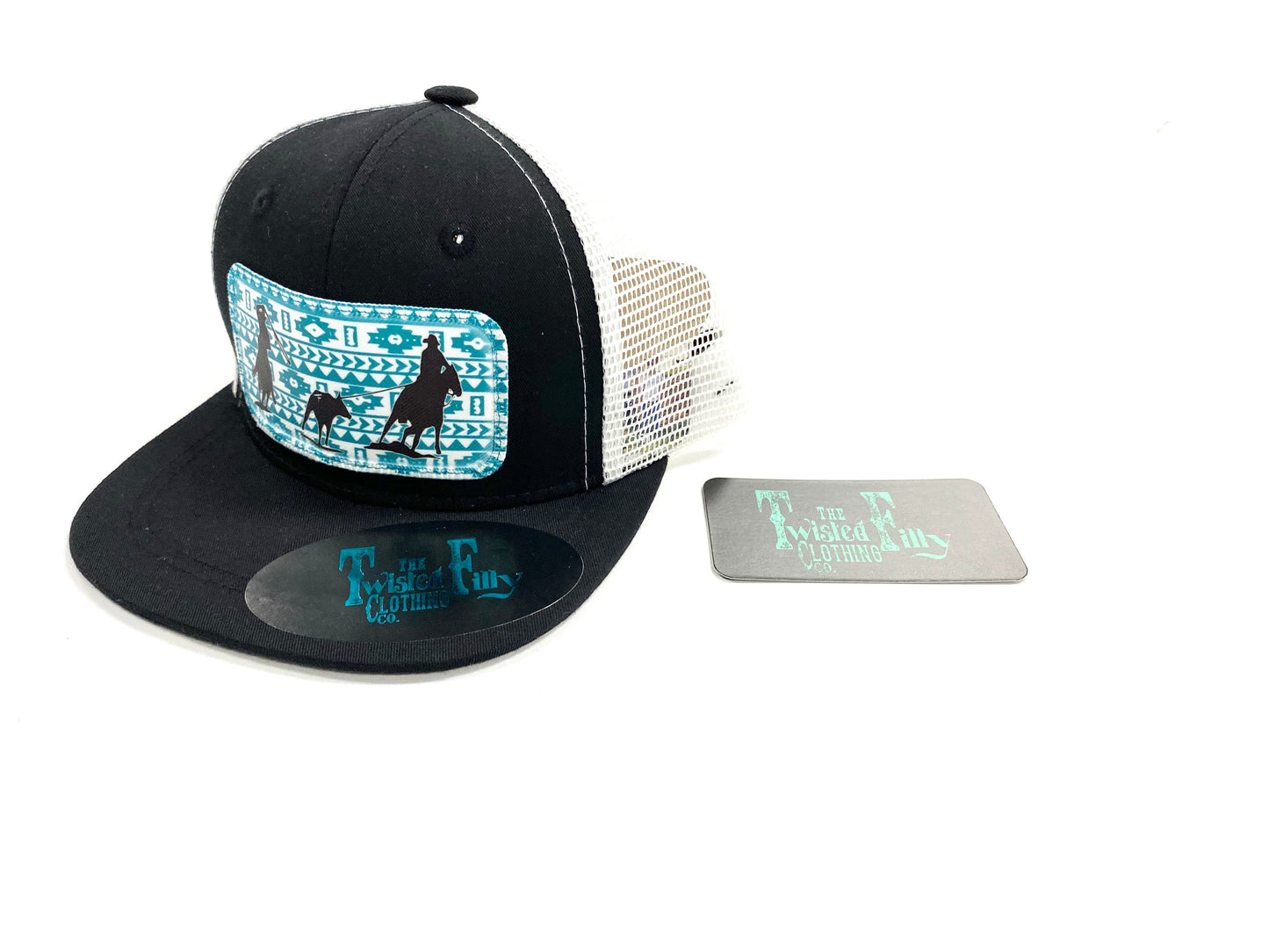 Southwest Team Roper - Toddler Trucker Hat - Black/White
